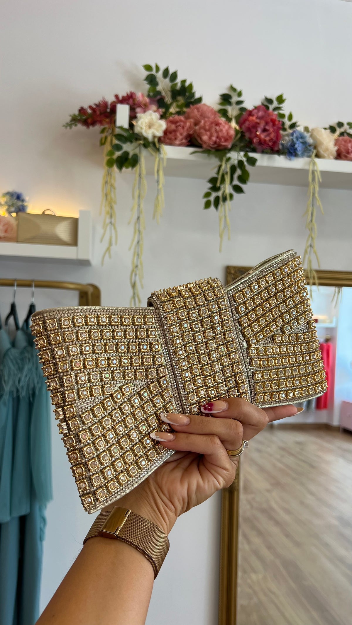 Bolso Lazo Piedras Edición Limitada Oro