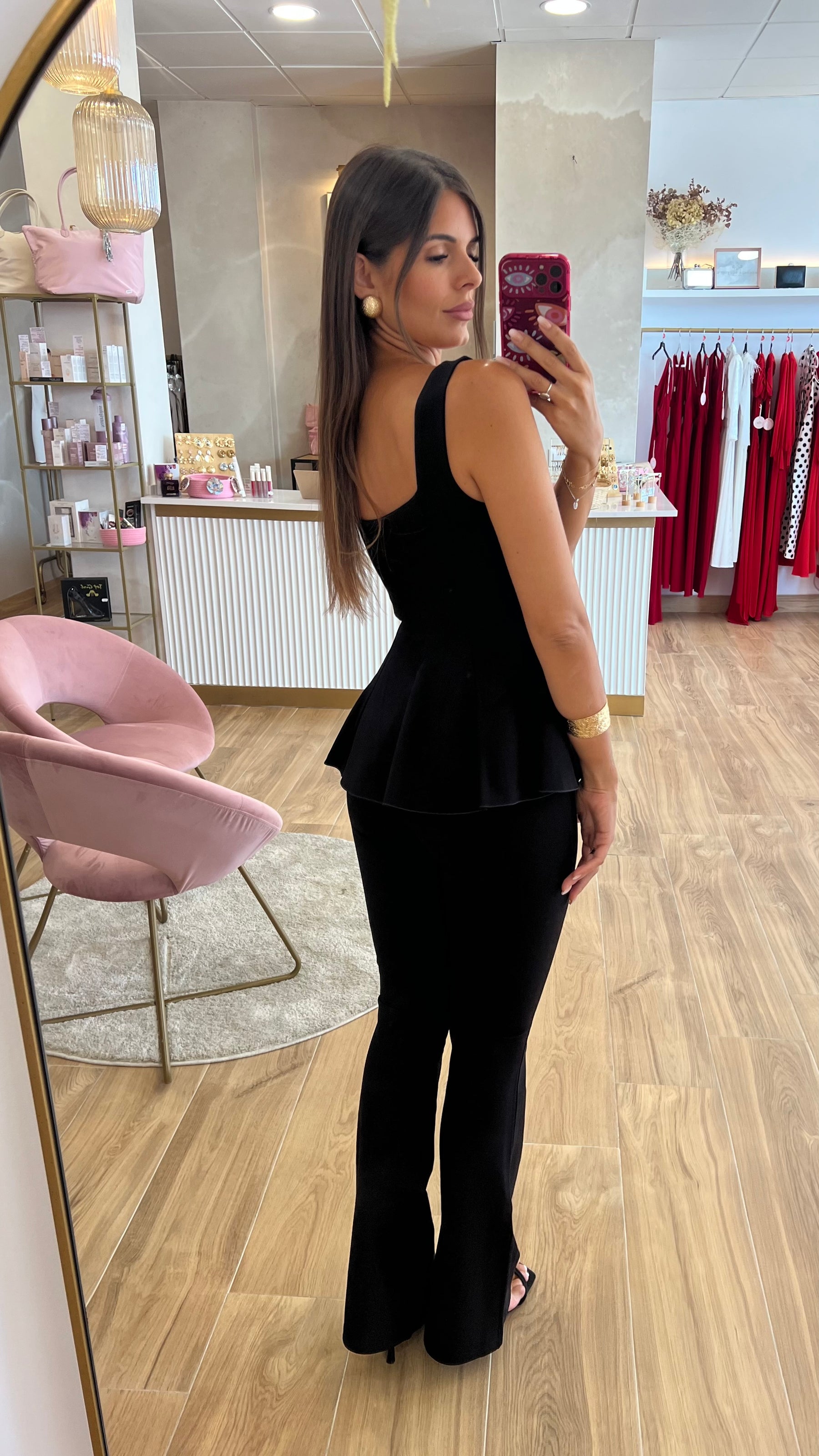 Conjunto Peplum Negro (PREVENTA-RECIBE EN 8 DÍAS APROX)