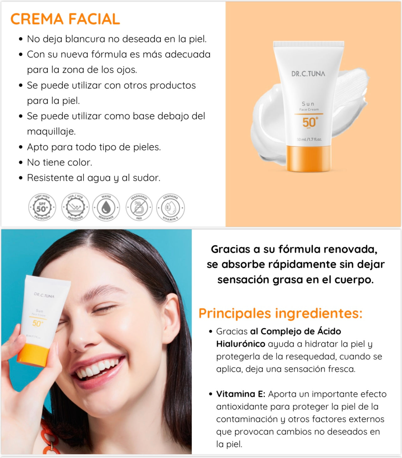Protección Solar Facial SPF 50+ (Línea Dermatológica)