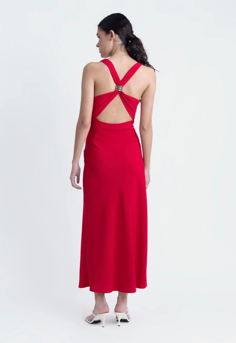 Vestido Rojo Aplique