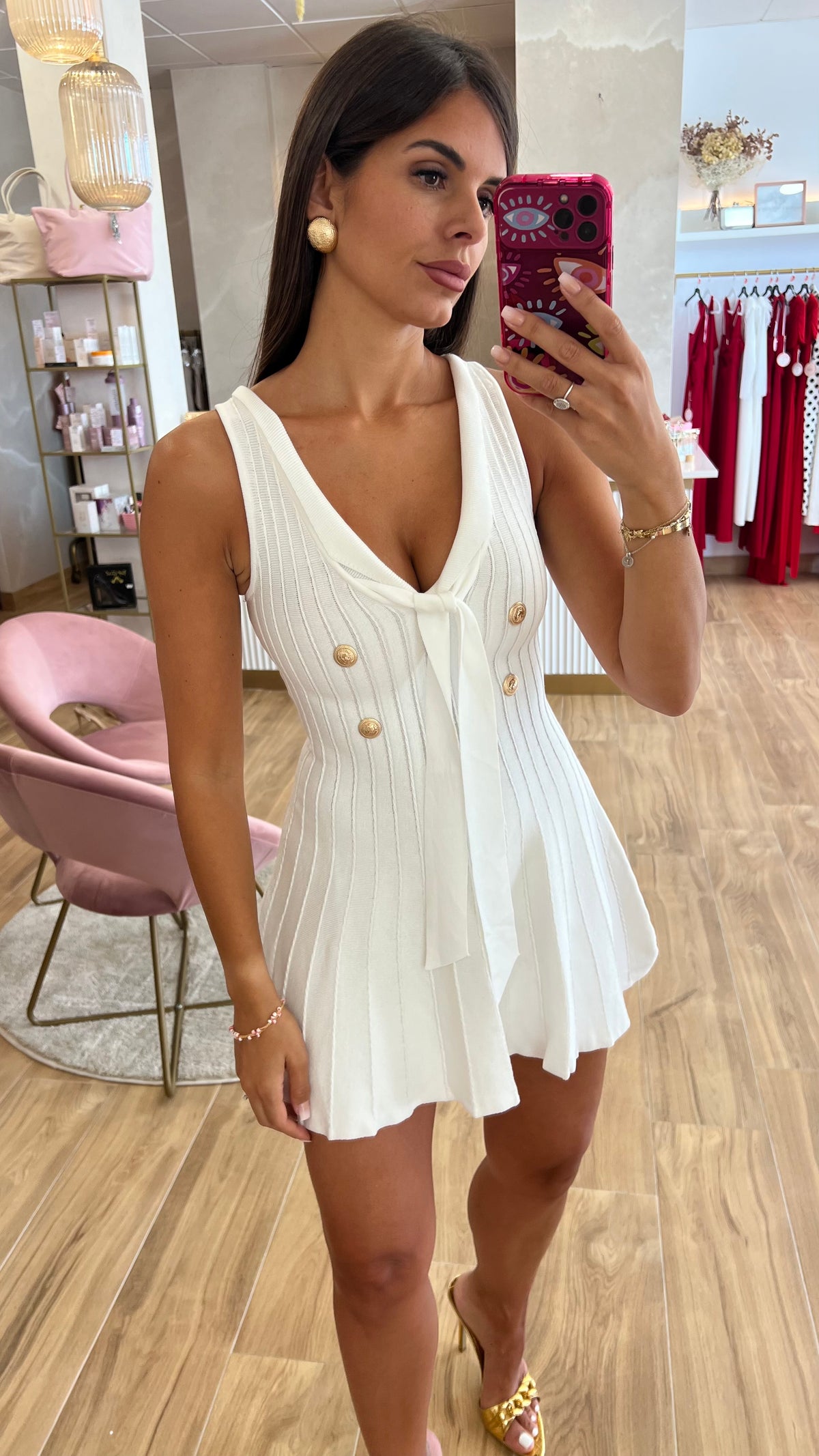 Vestido Blanco Tablas