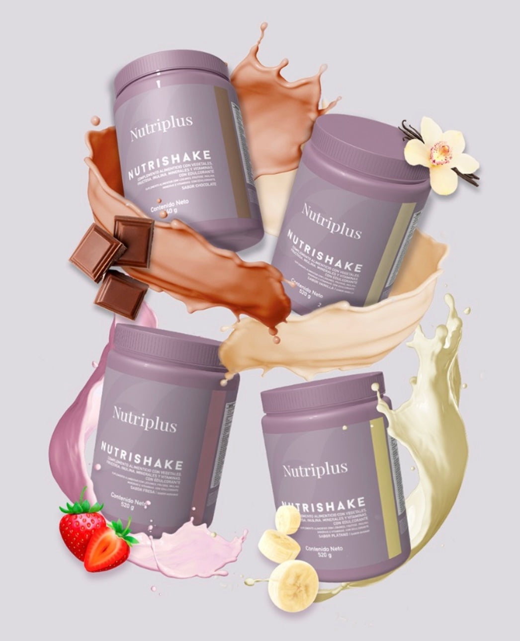 Batido de Proteínas (Línea Dermatológica) Chocolate, Vainilla o Plátano