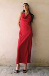 Vestido Rojo Aplique