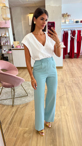 Pantalón Pinzas AguaMarina