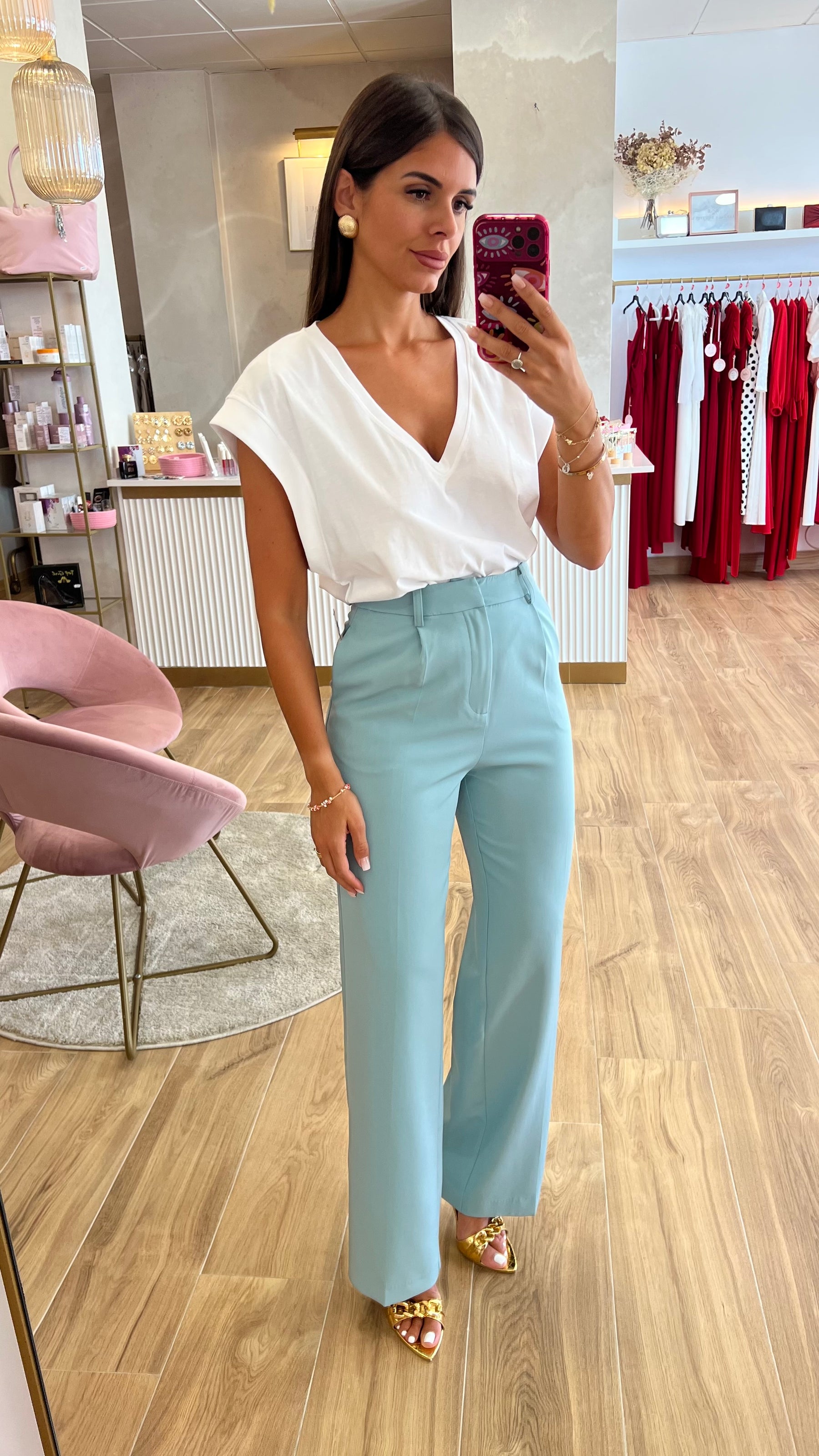 Pantalón Pinzas AguaMarina