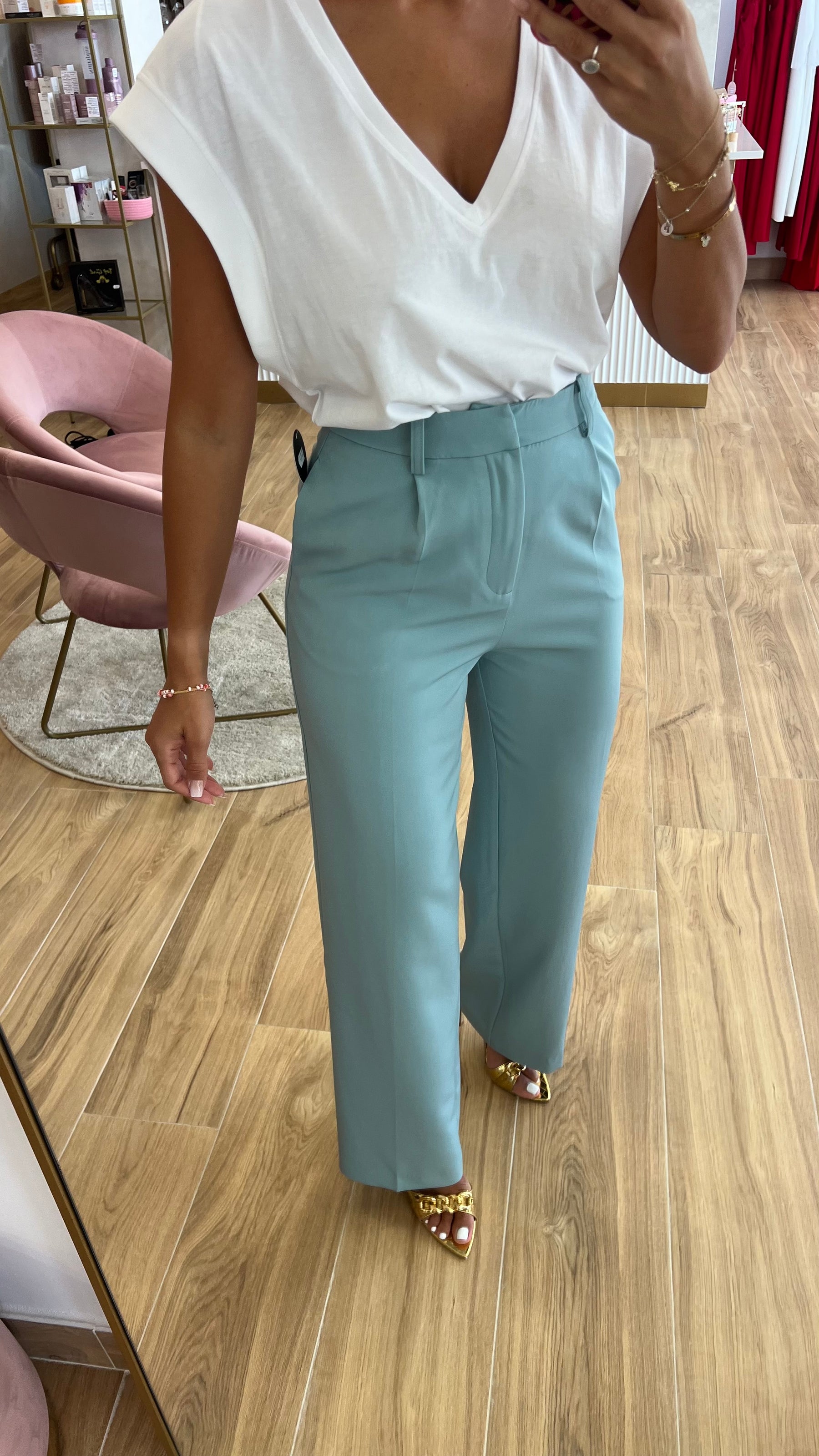 Pantalón Pinzas AguaMarina
