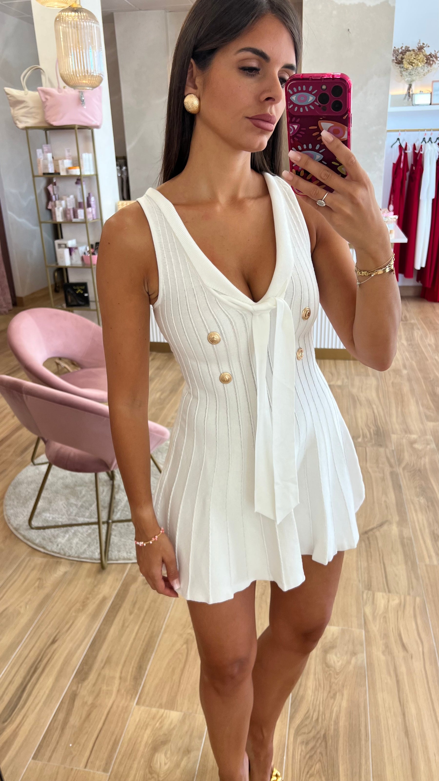 Vestido Blanco Tablas