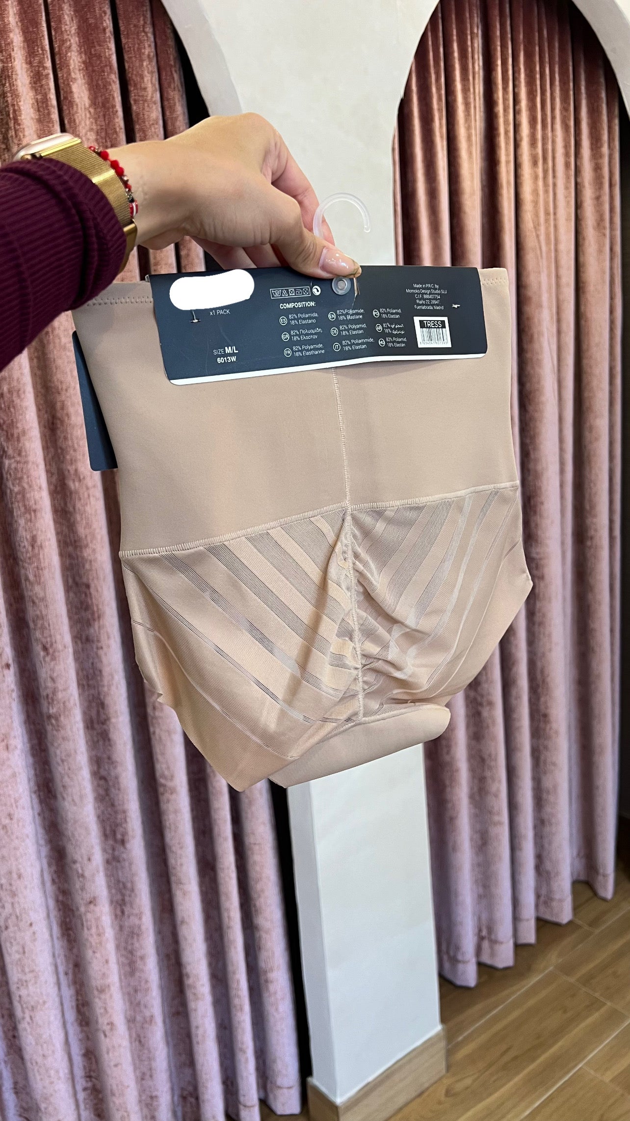 Braga Faja Marcación Cintura Beige