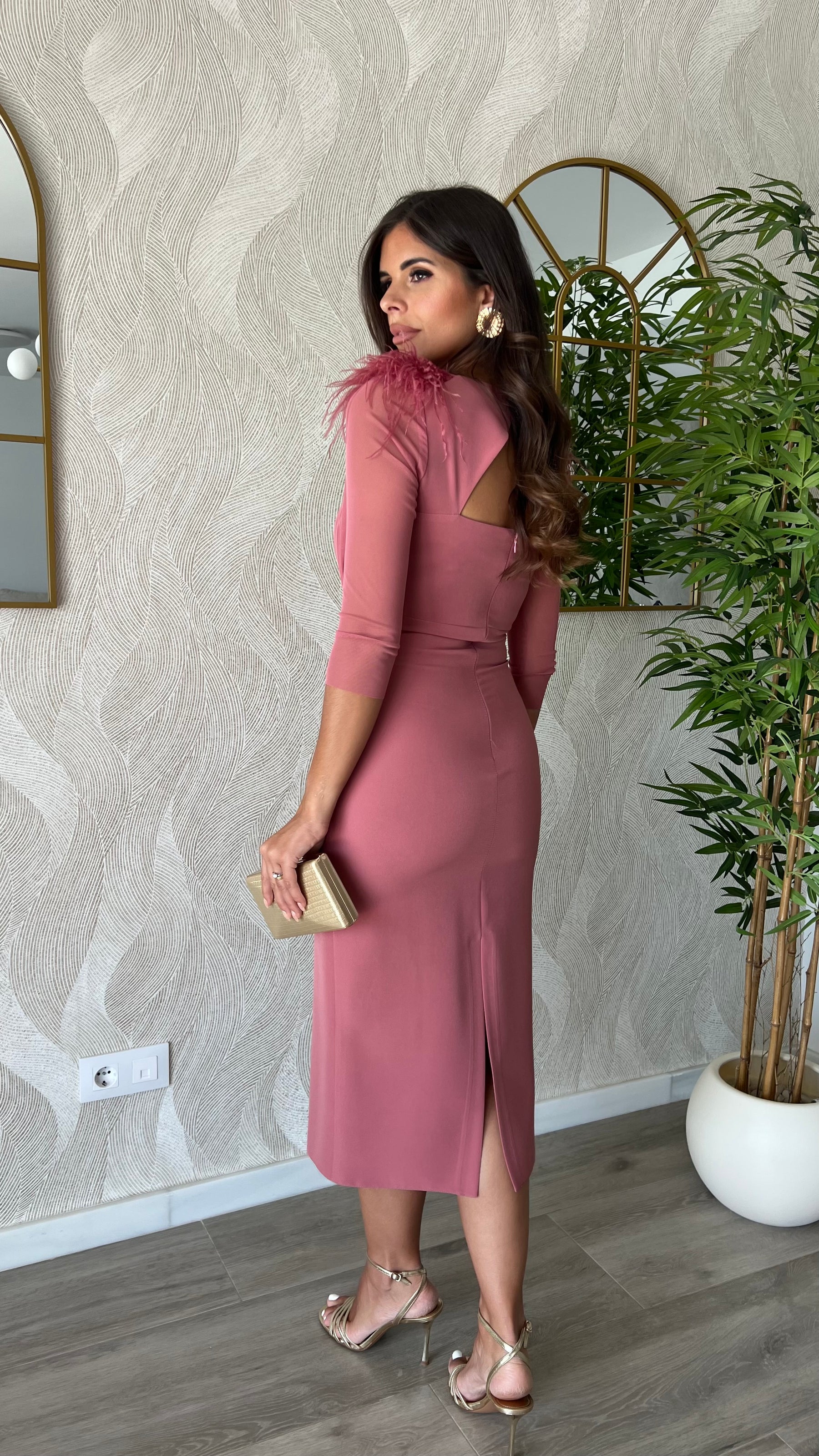 Vestido Leonor Rosa Marsala “Made in Spain”