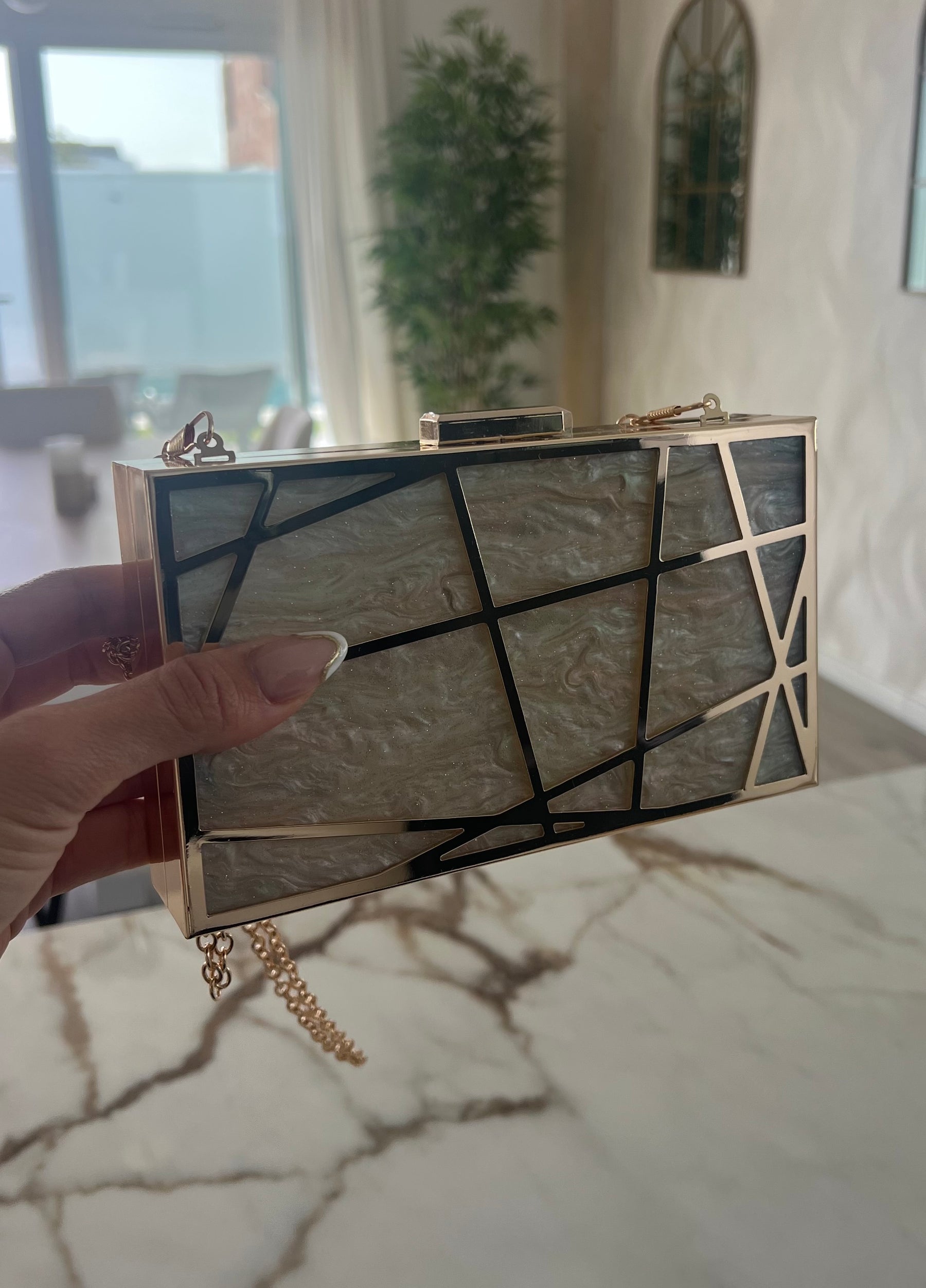 Clutch Nácar & Oro Delux