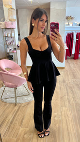 Conjunto Peplum Negro (PREVENTA-RECIBE EN 8 DÍAS APROX)