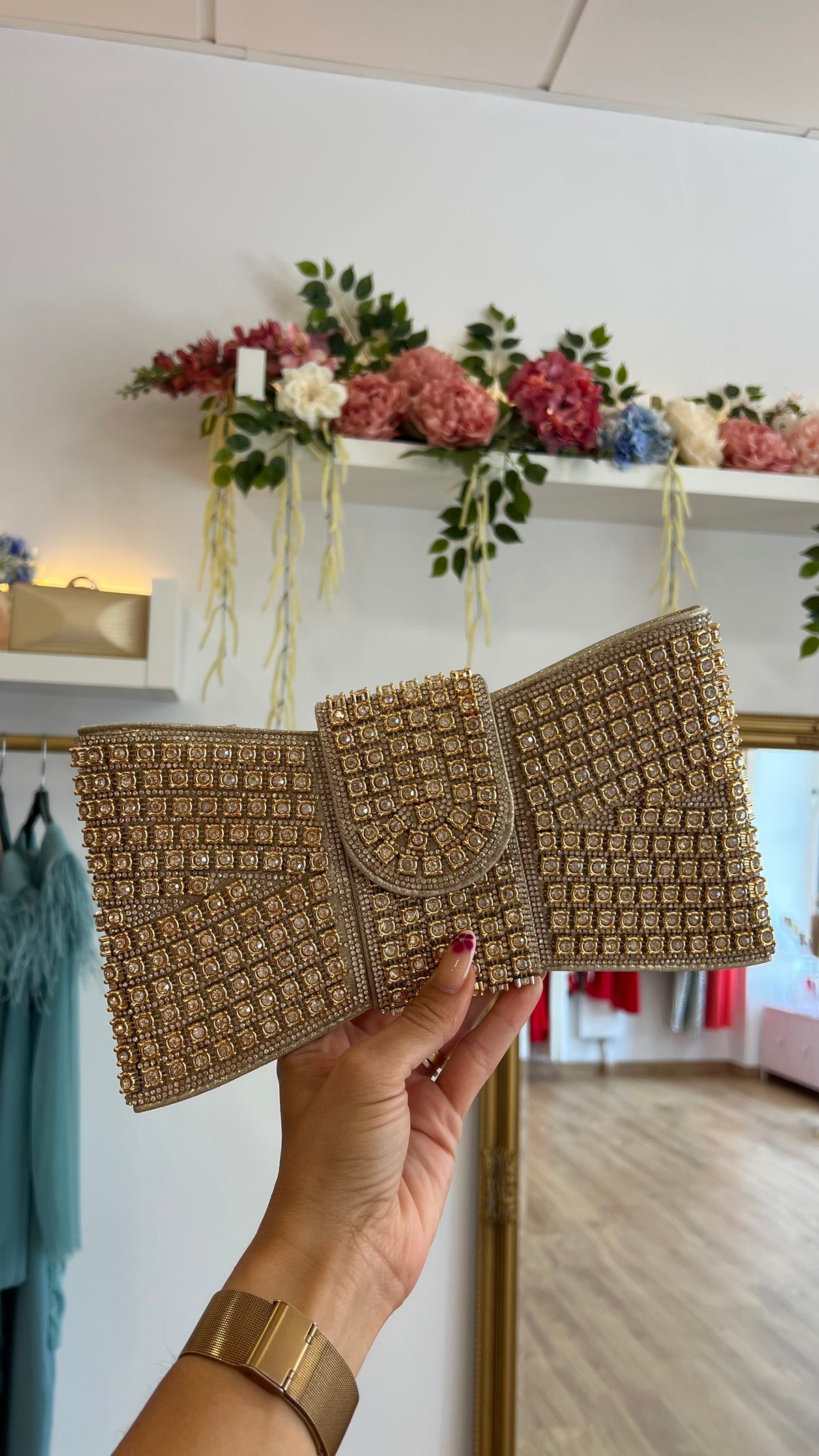 Bolso Lazo Piedras Edición Limitada Oro