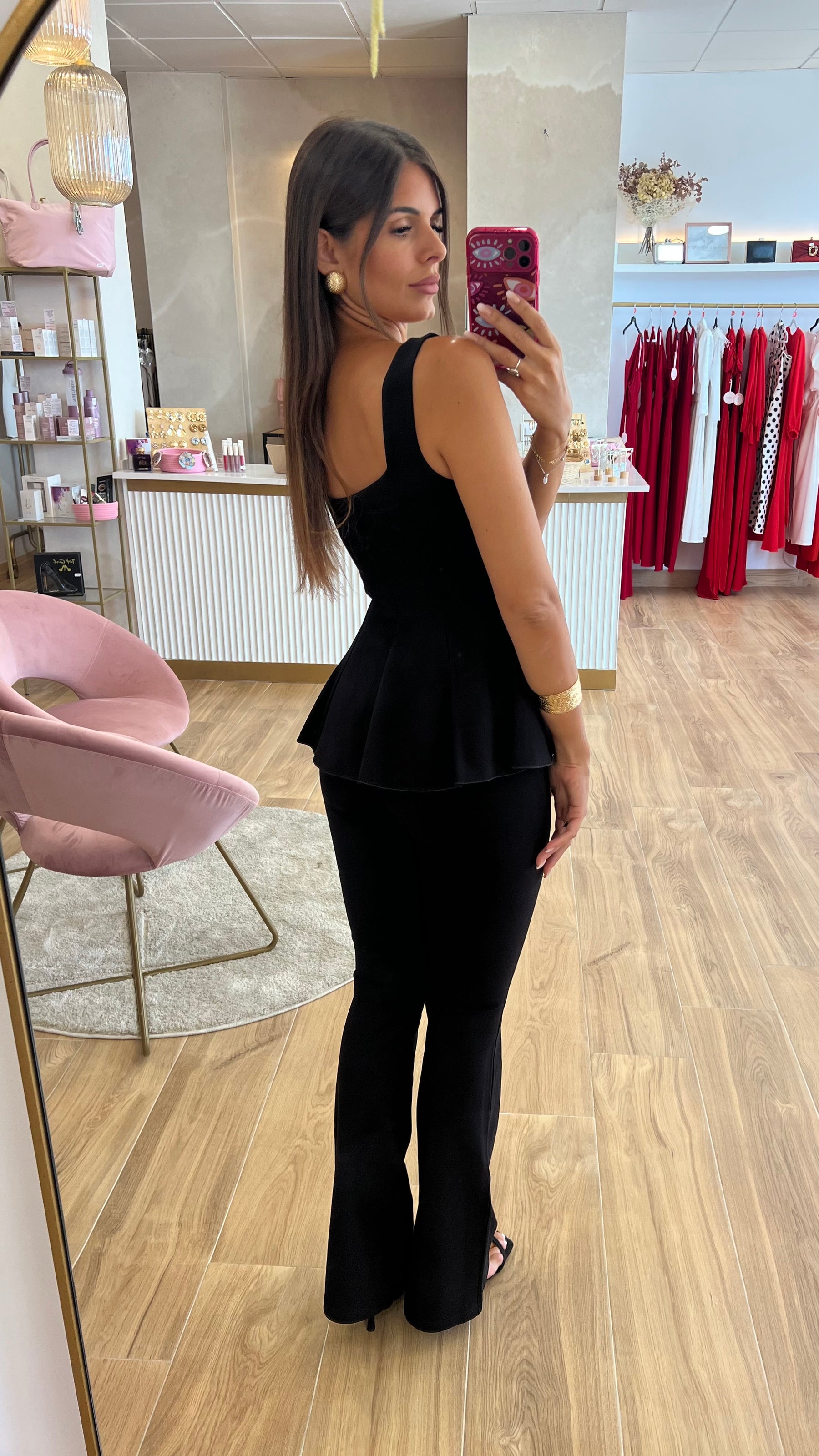 Conjunto Peplum Negro (PREVENTA-RECIBE EN 8 DÍAS APROX)