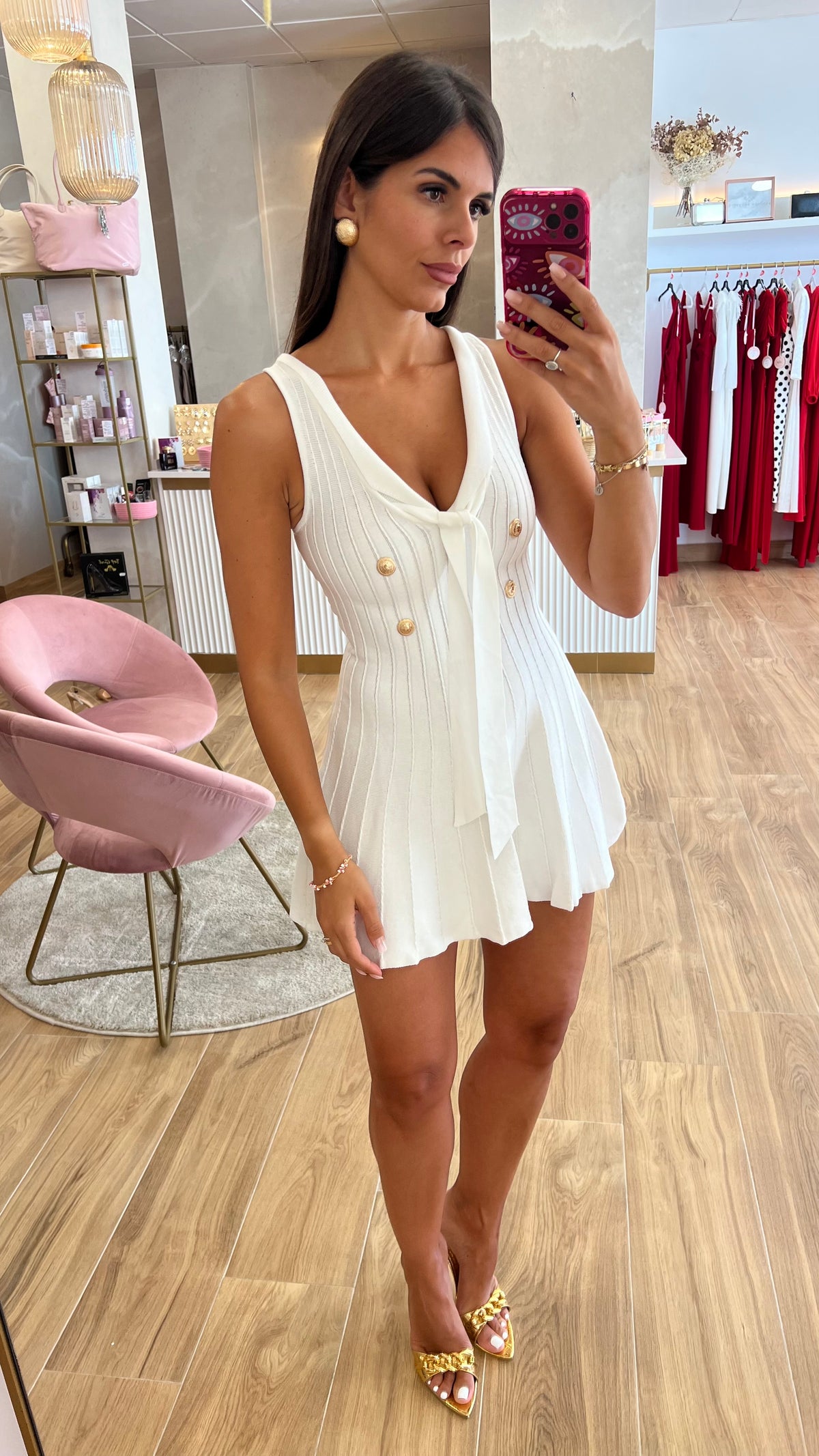 Vestido Blanco Tablas