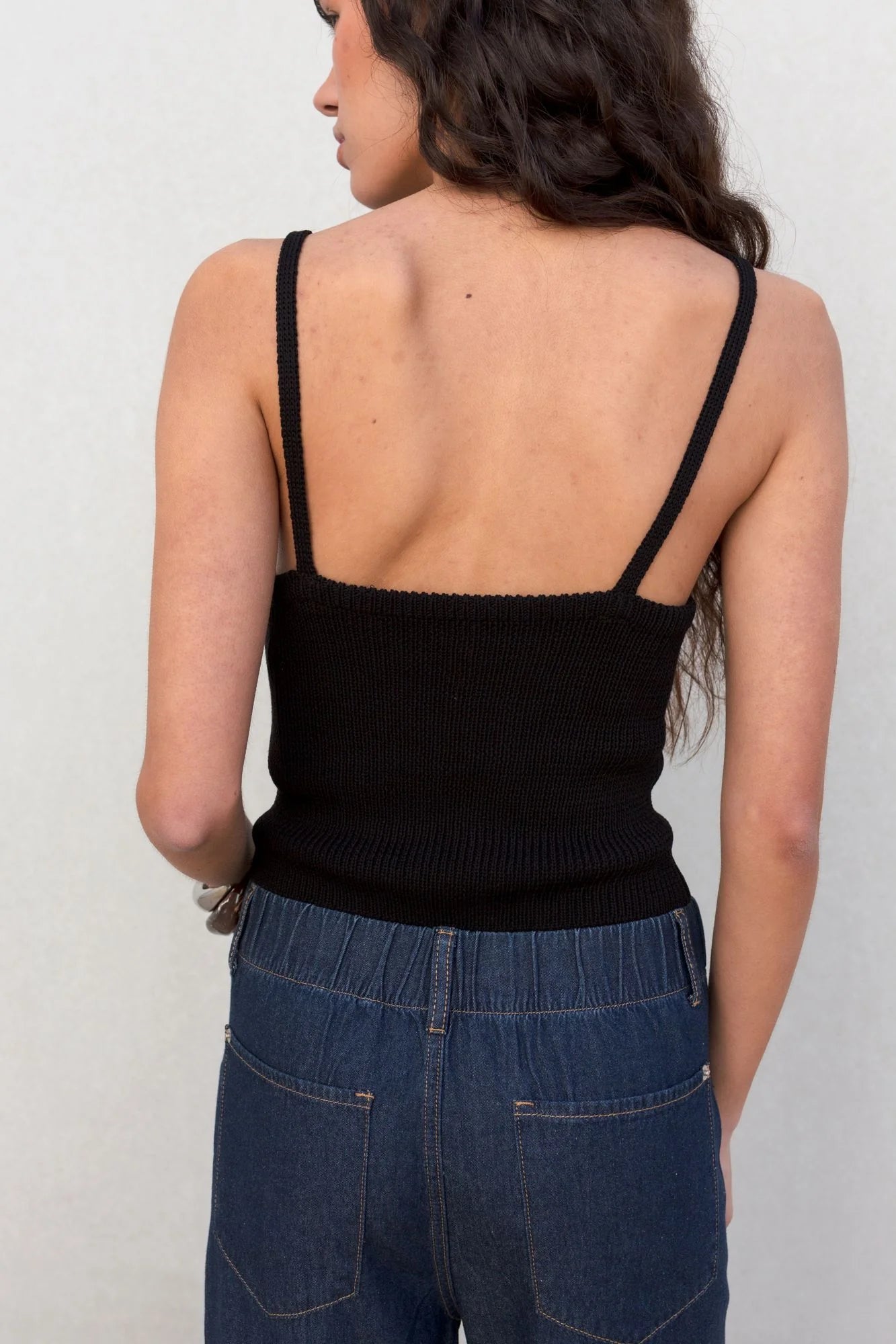 Pantalón Fluido Efecto Denim