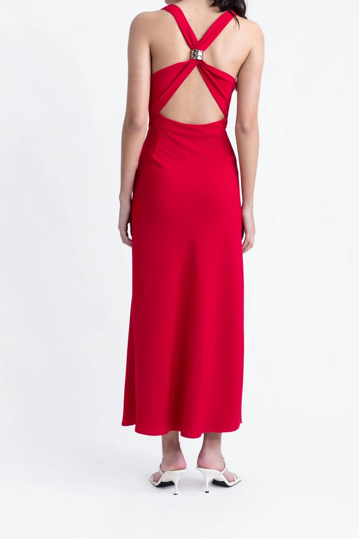 Vestido Rojo Aplique