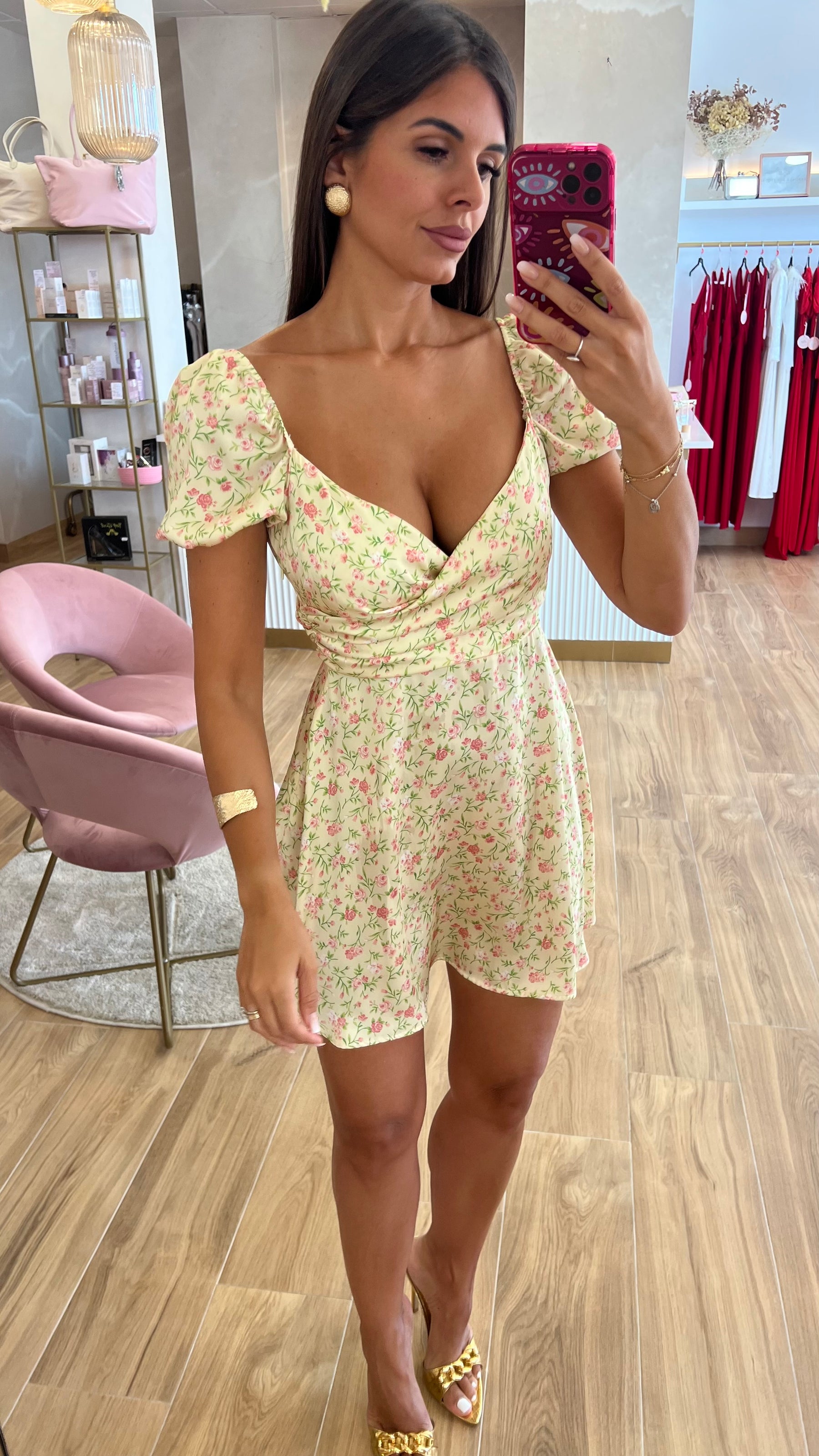 Vestido Amarillo Flores