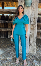 Traje Pantalón Rubí Verde Esmeralda