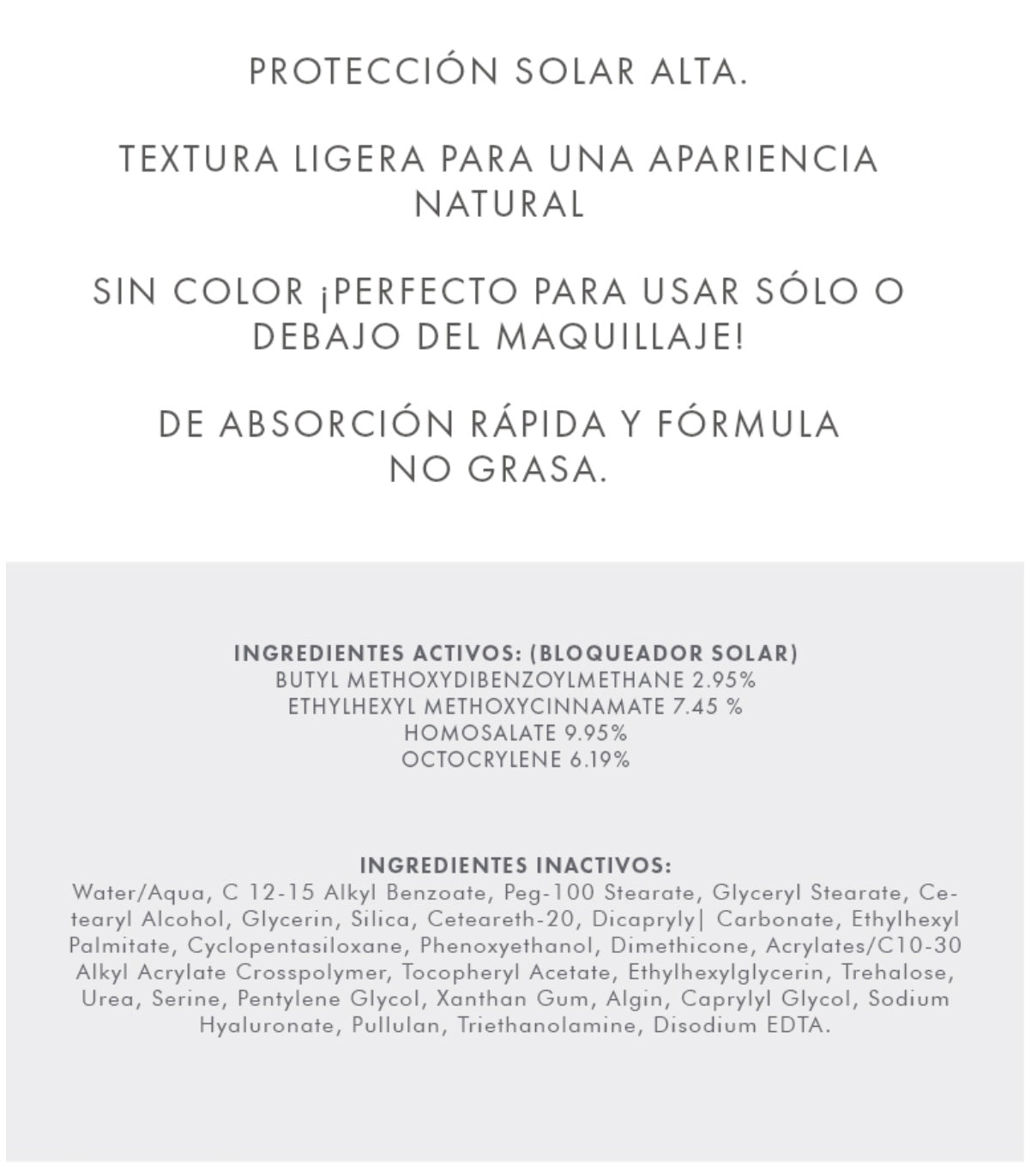 Protección Solar Facial SPF 50+ (Línea Dermatológica)