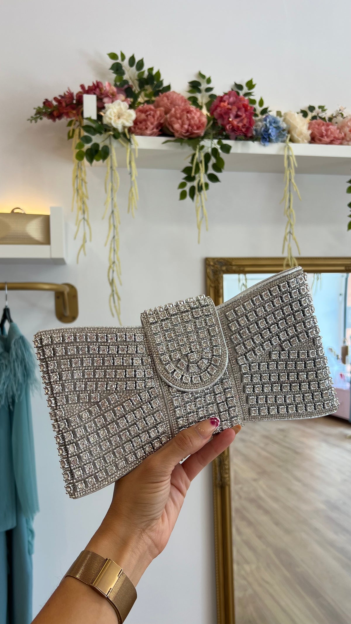 Bolso Lazo Piedras Edición Limitada Plata