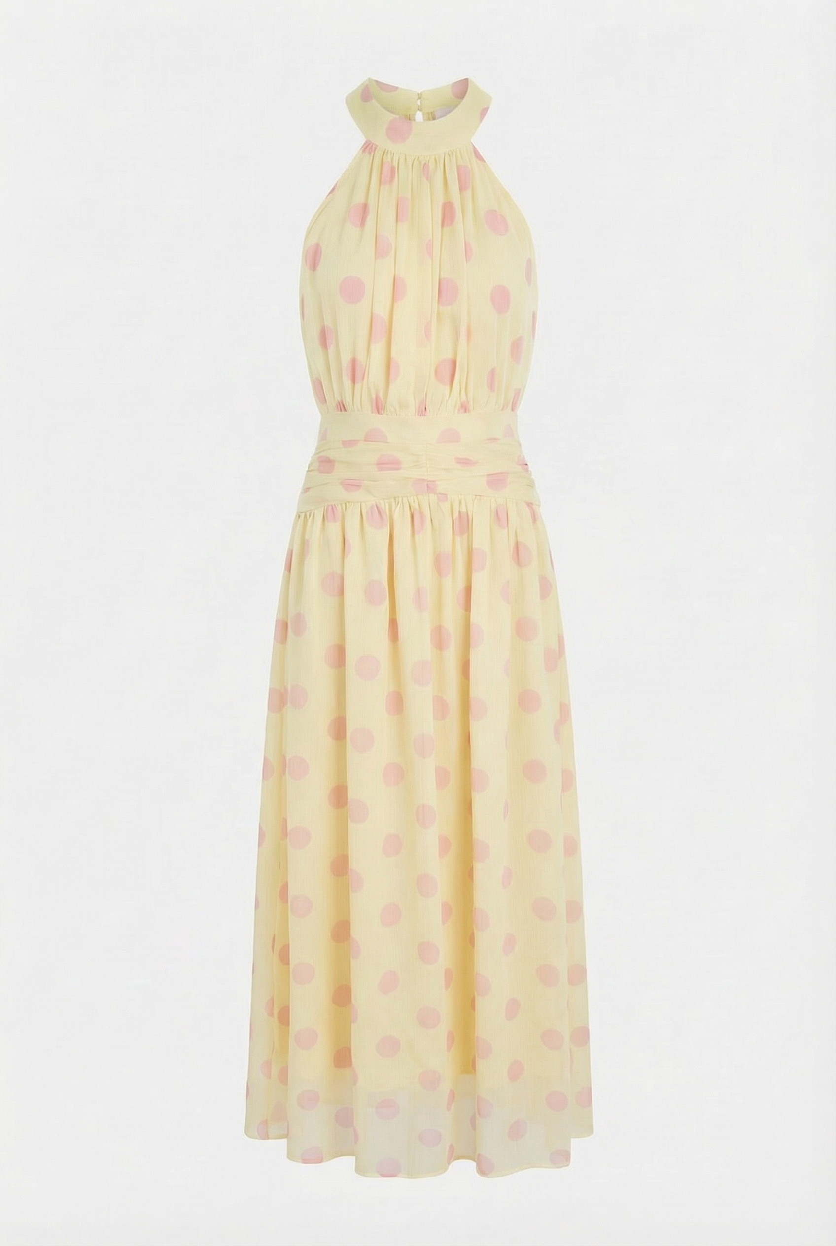 Vestido Amarillo Lunar Rosa