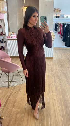 Vestido Bandage Flecos Chocolate