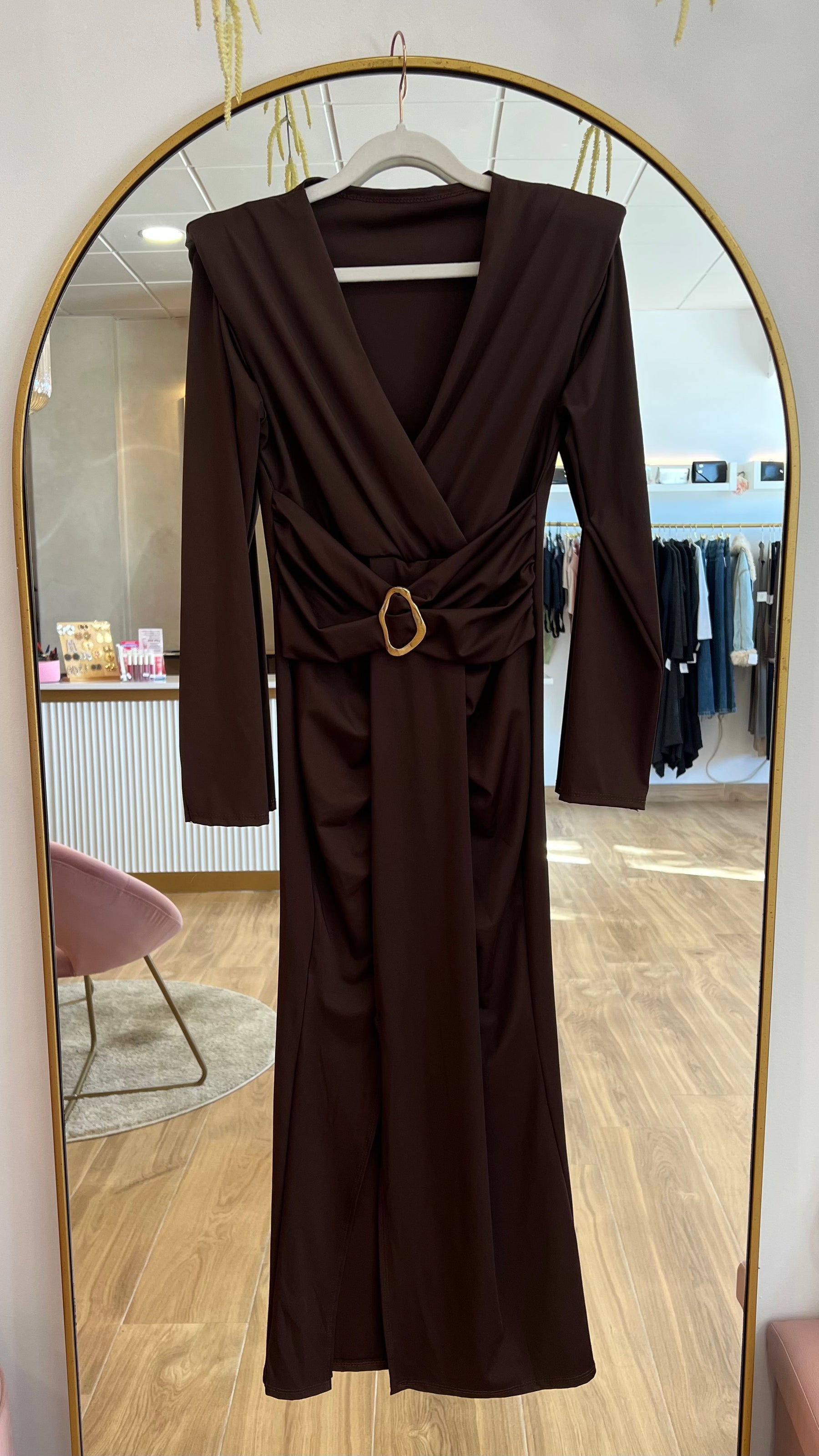 Vestido Drapeado Chocolate