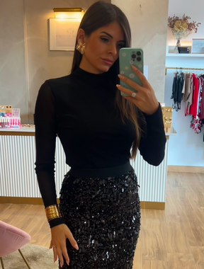 Top Cuello Perkins Negro