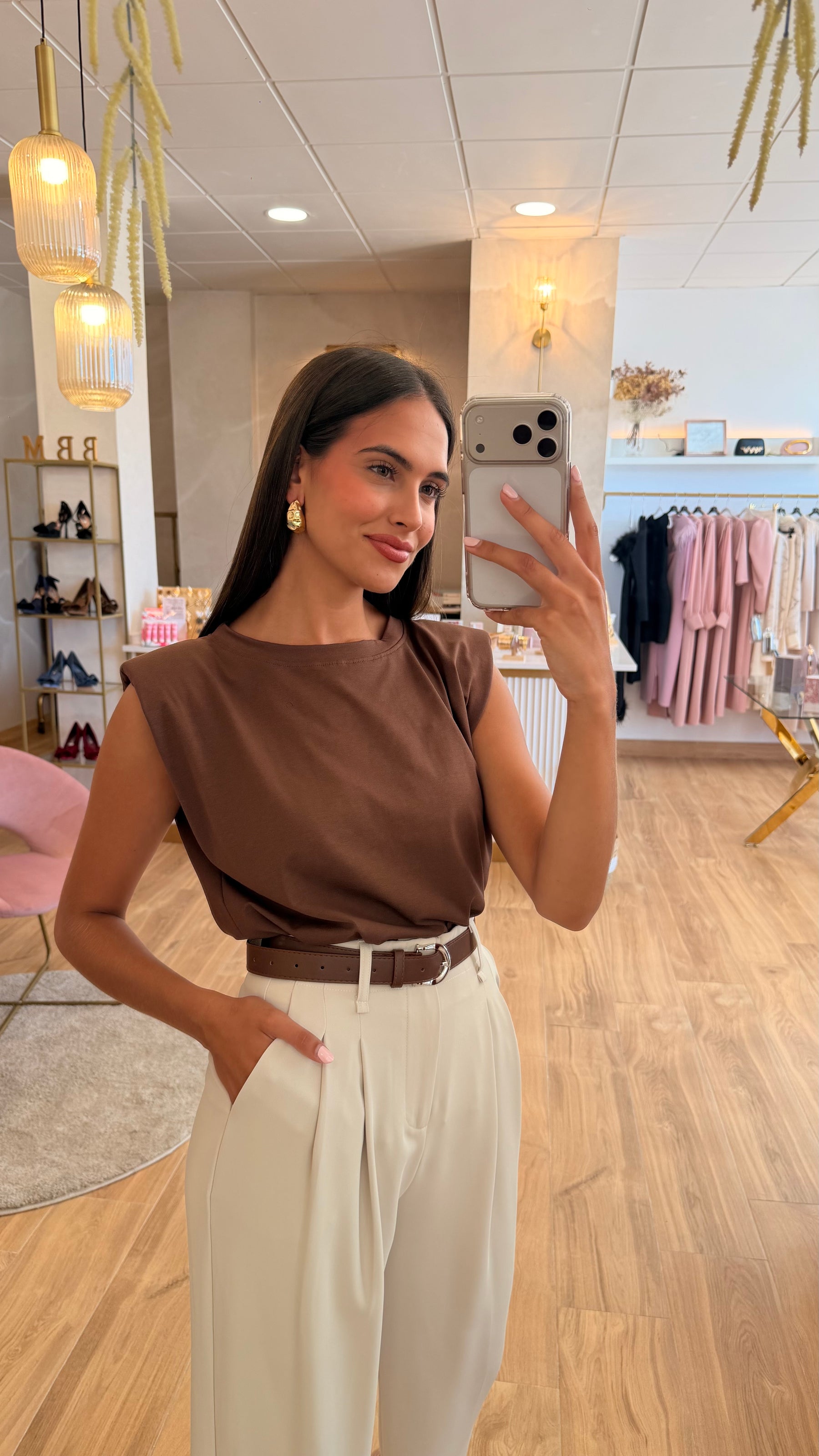 Pantalón Pinza Beige