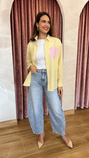 Camisa Bolsillo Amarilla