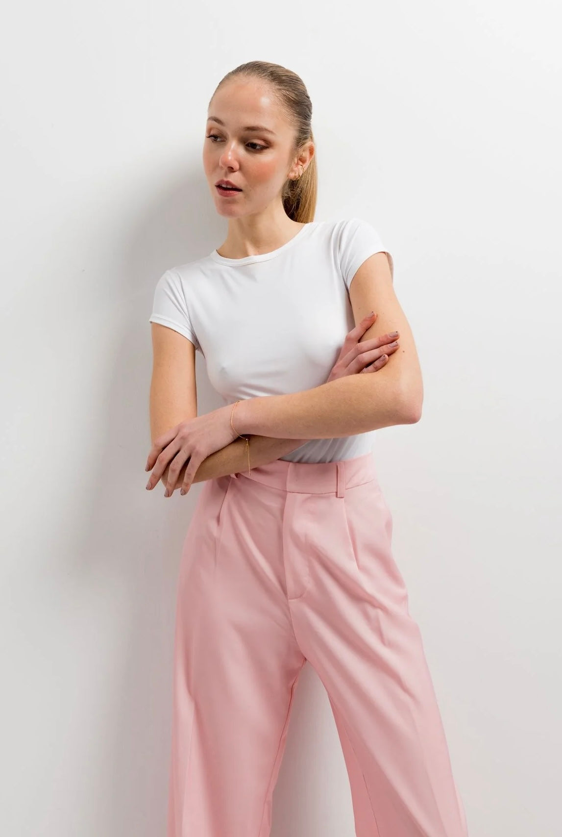 Pantalón Recto Rosa