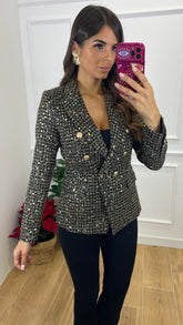 Chaqueta Blazer Negra Tweed