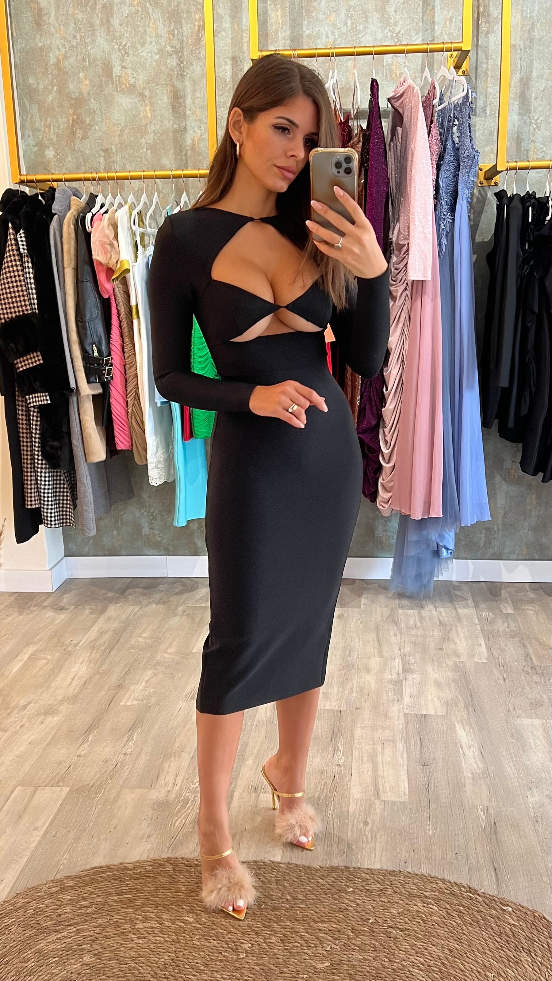 Vestido Bandage Barbie Negro