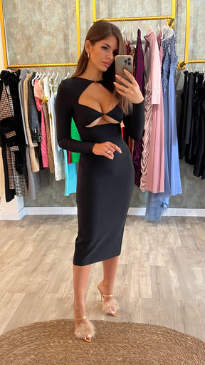 Vestido Bandage Barbie Negro