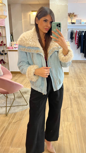 Chaqueta Denim Glam Fur