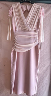 Vestido Leonor Escote V “Made in Spain” Rosa/ Nude