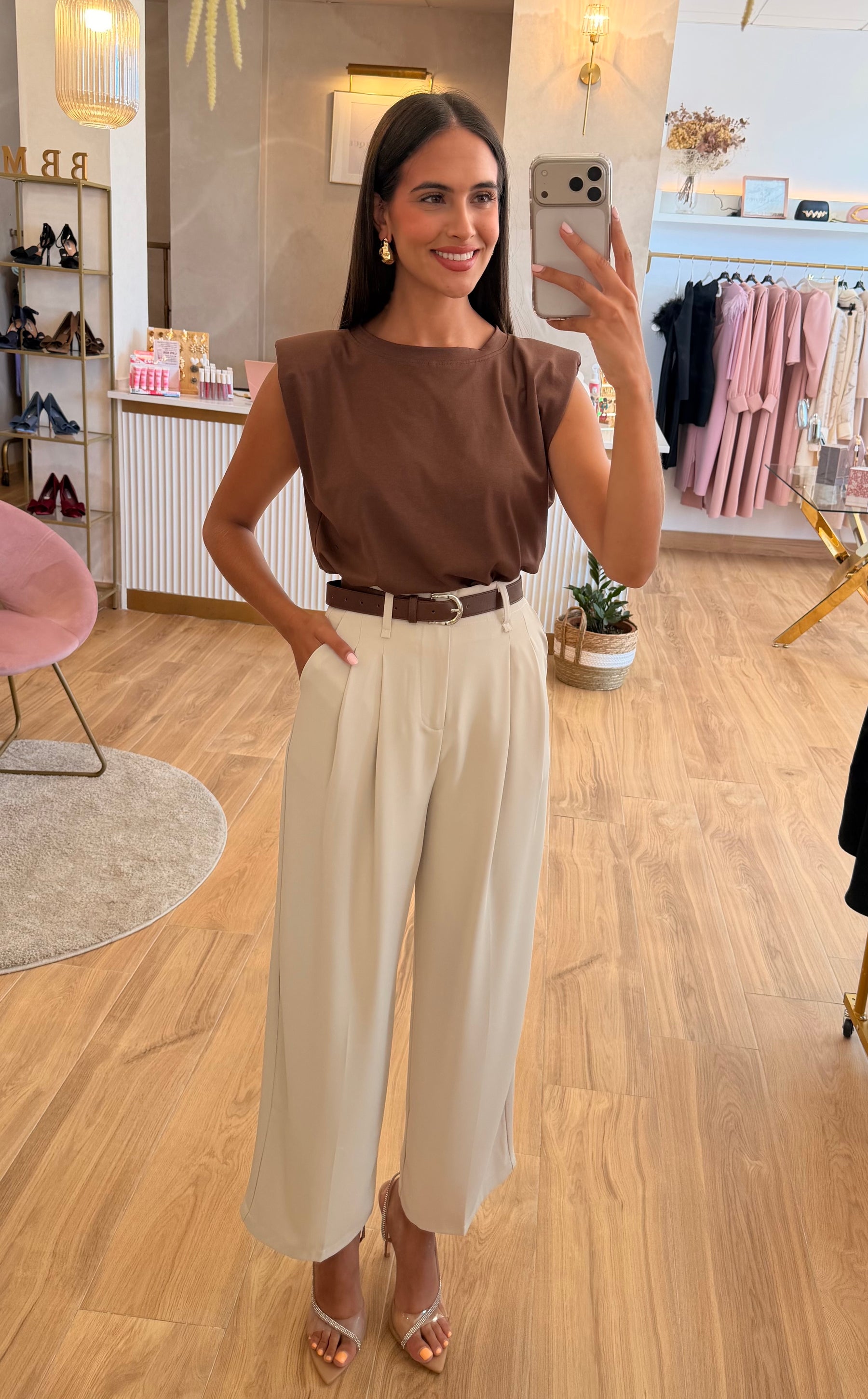 Pantalón Pinza Beige