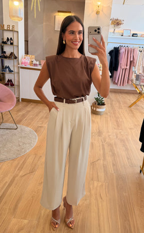 Pantalón Pinza Beige