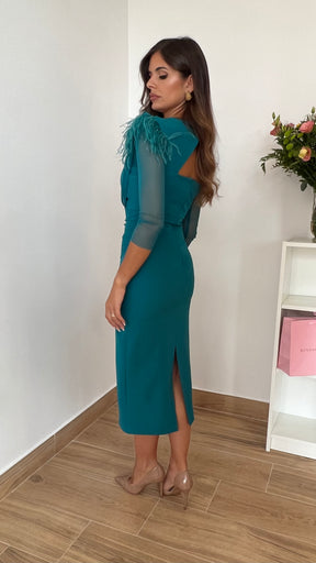 Vestido Leonor Escote V Océano “Made in Spain”