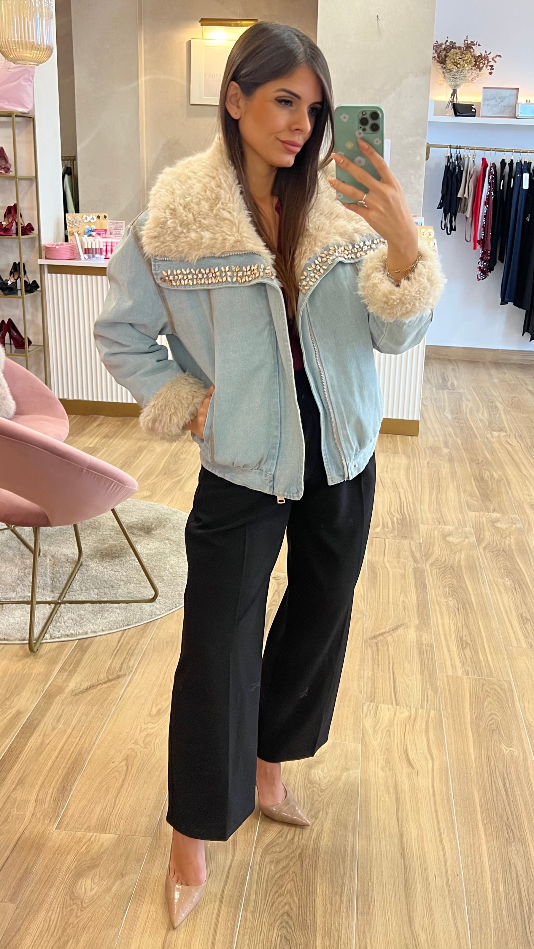 Chaqueta Denim Glam Fur