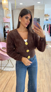 Rebeca Botones Oro Marrón