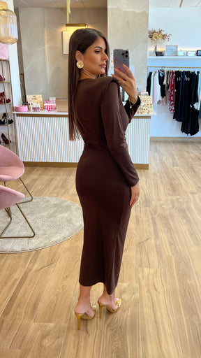 Vestido Drapeado Chocolate