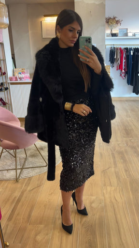 Falda Lentejuela Negra