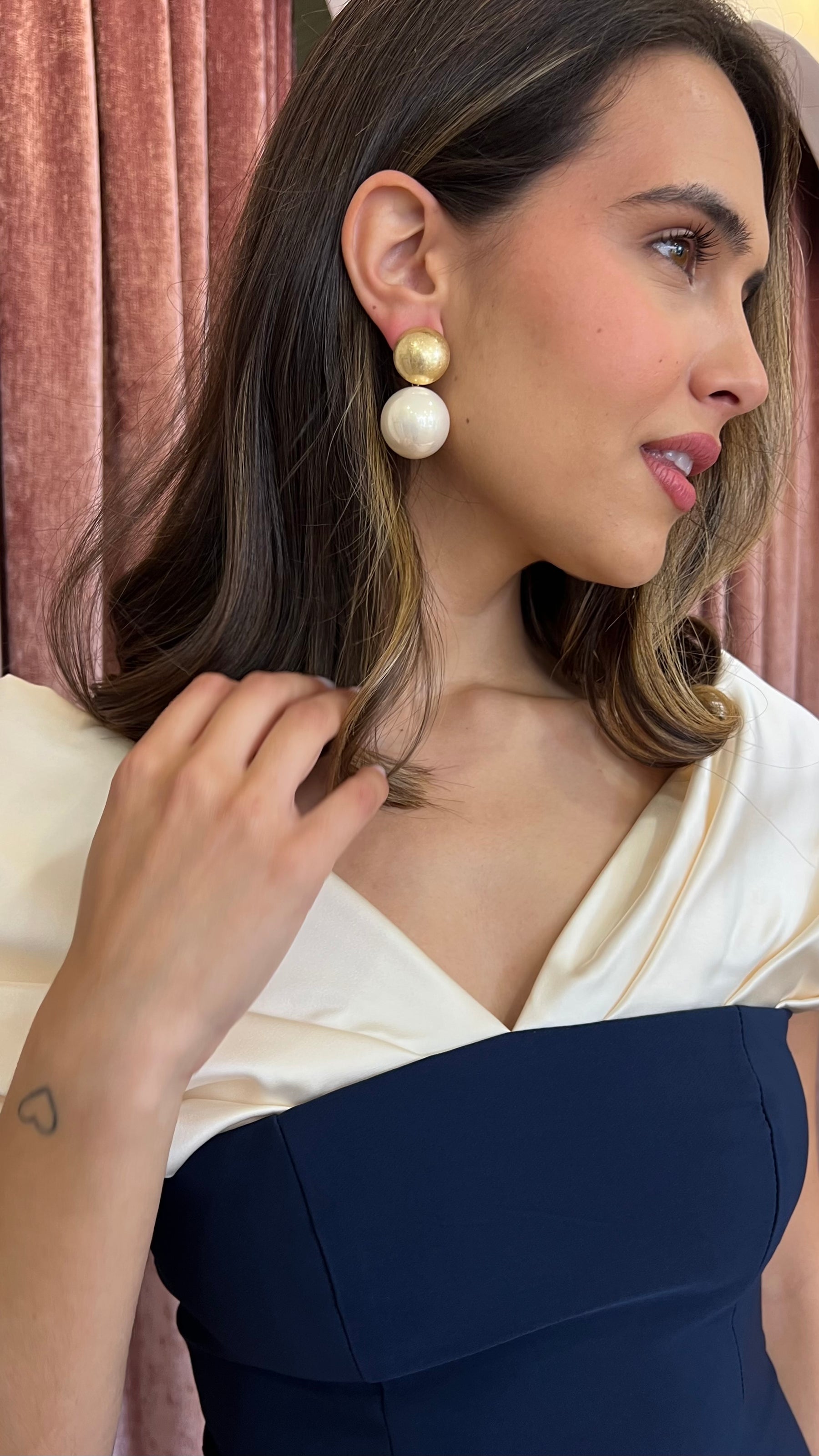 Pendientes Doble Perla