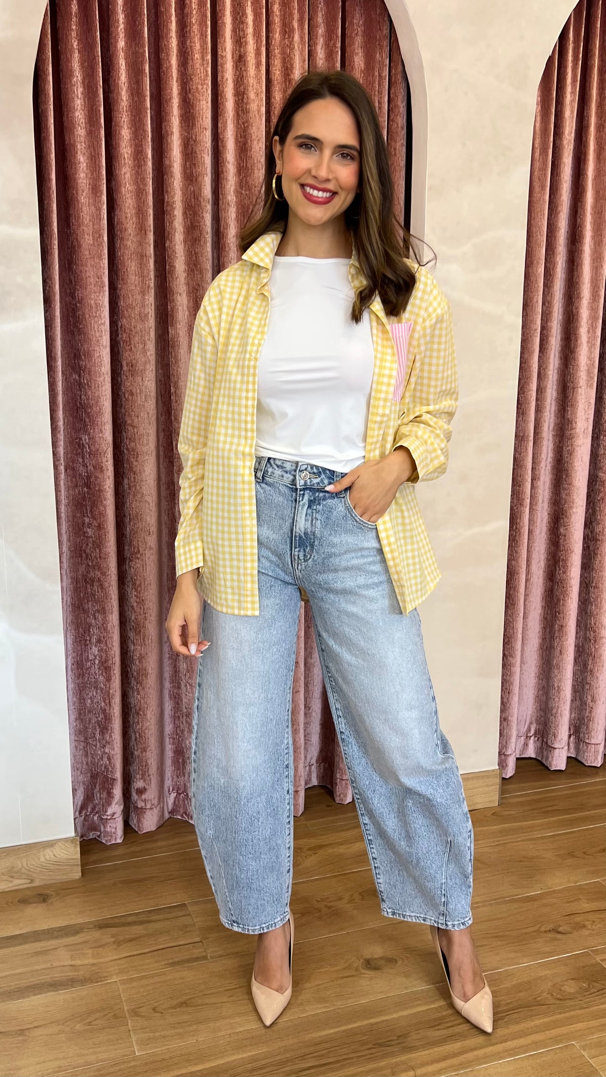 Camisa Bolsillo Amarilla