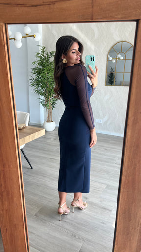 Vestido Aura Azul Noche “Made in Spain”