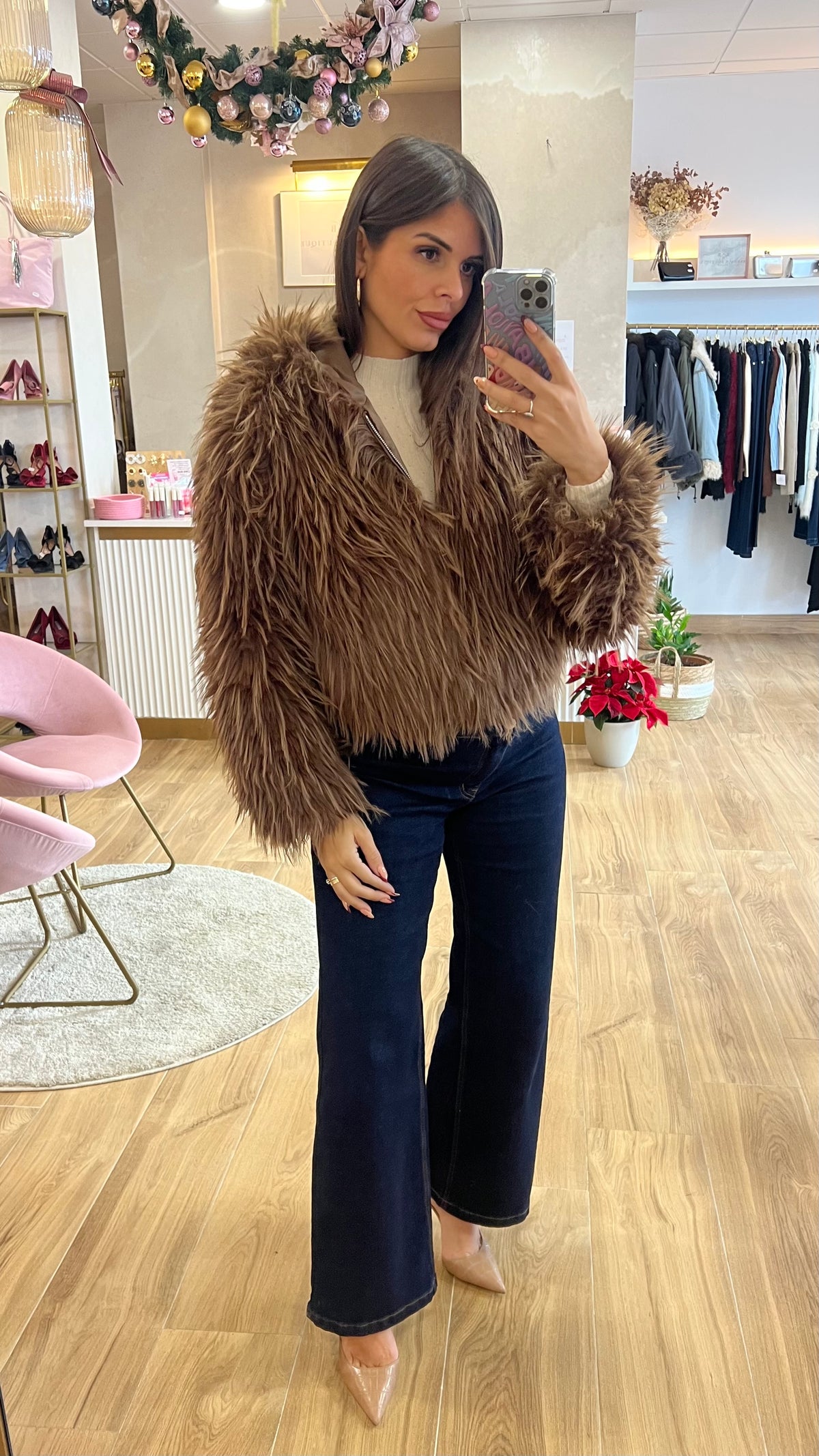 Abrigo Capucha Café