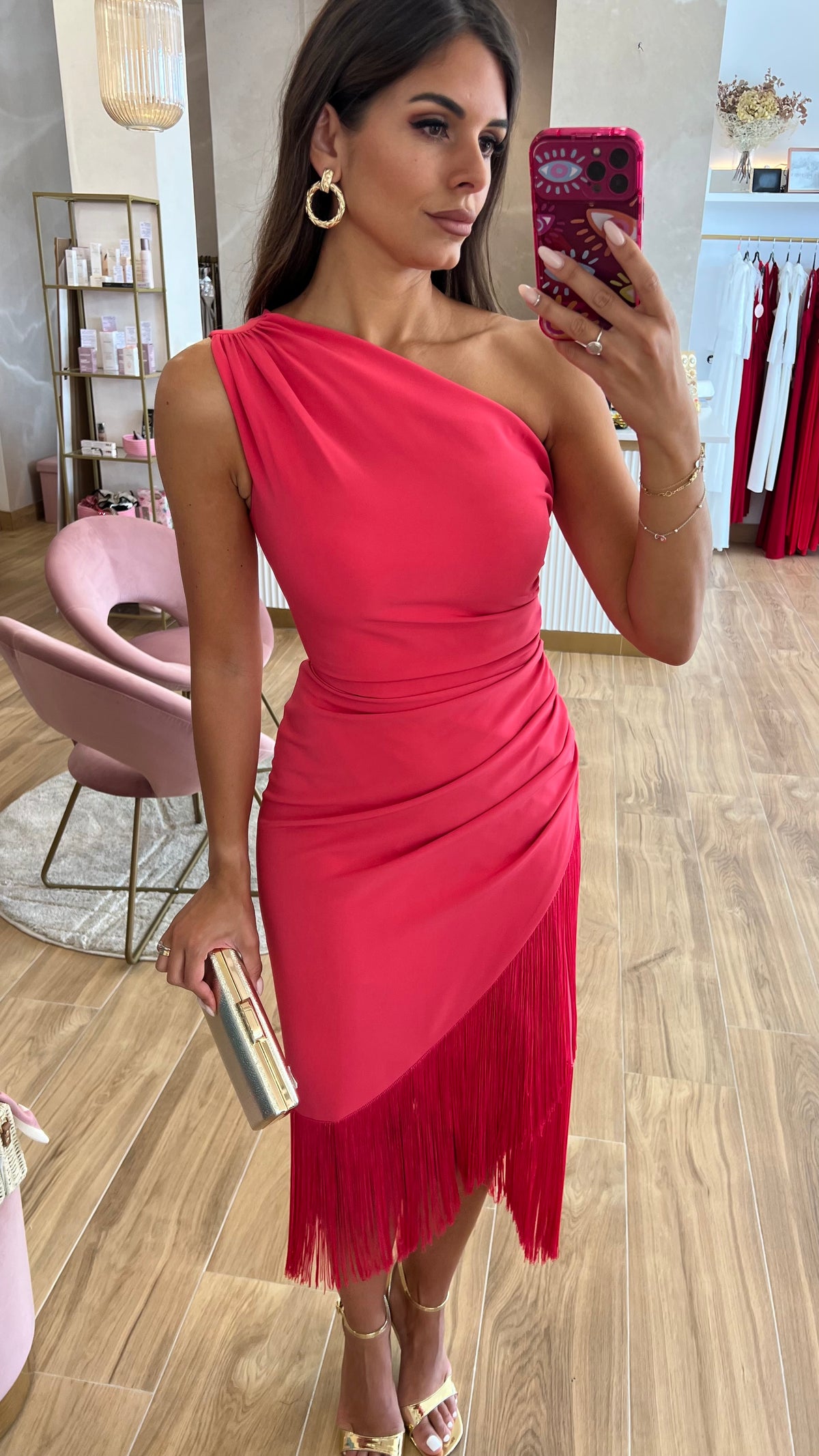 Vestido Aurora Coral-Rosado “Made in Spain”