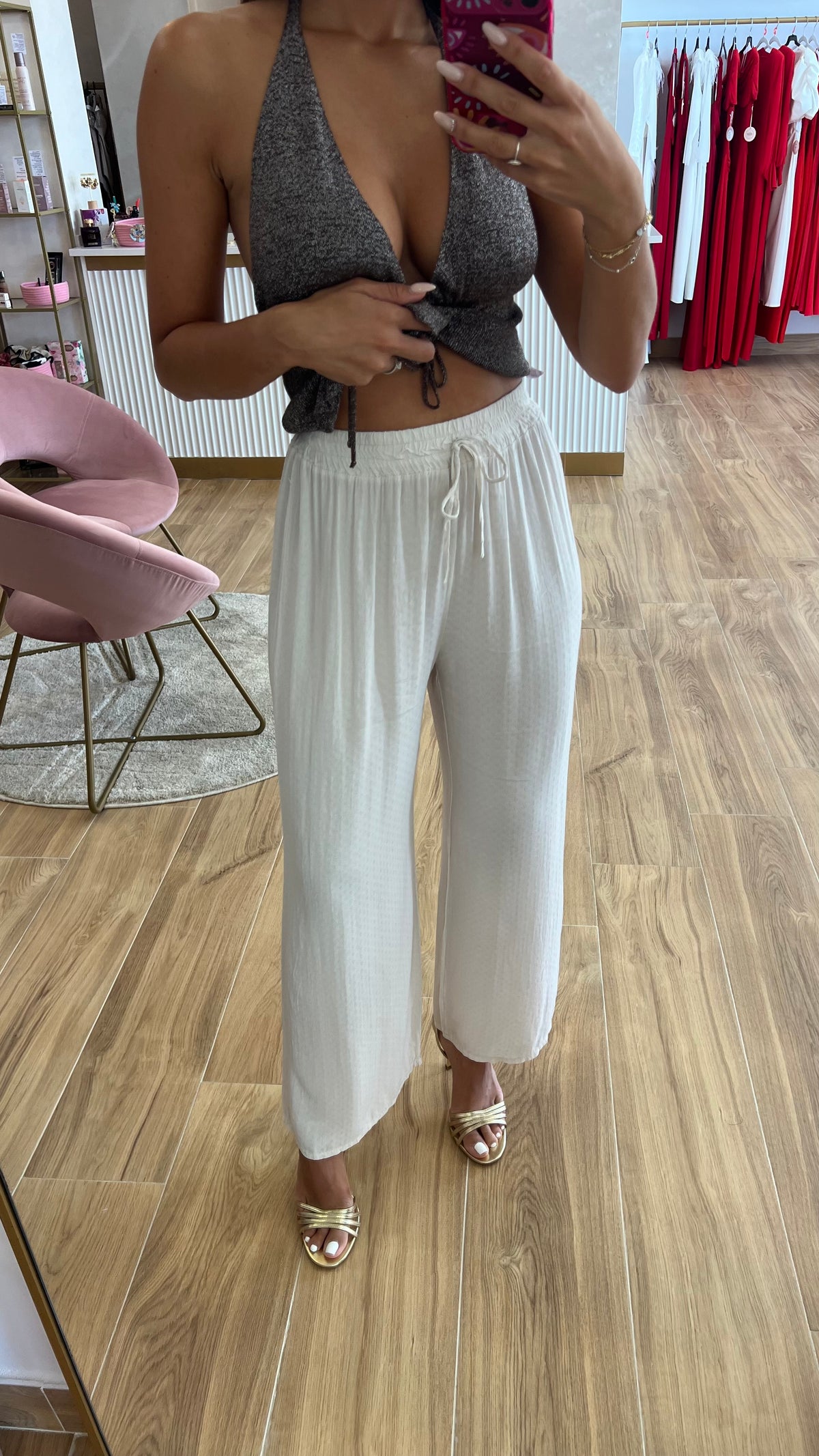 Pantalón Fluido Beige