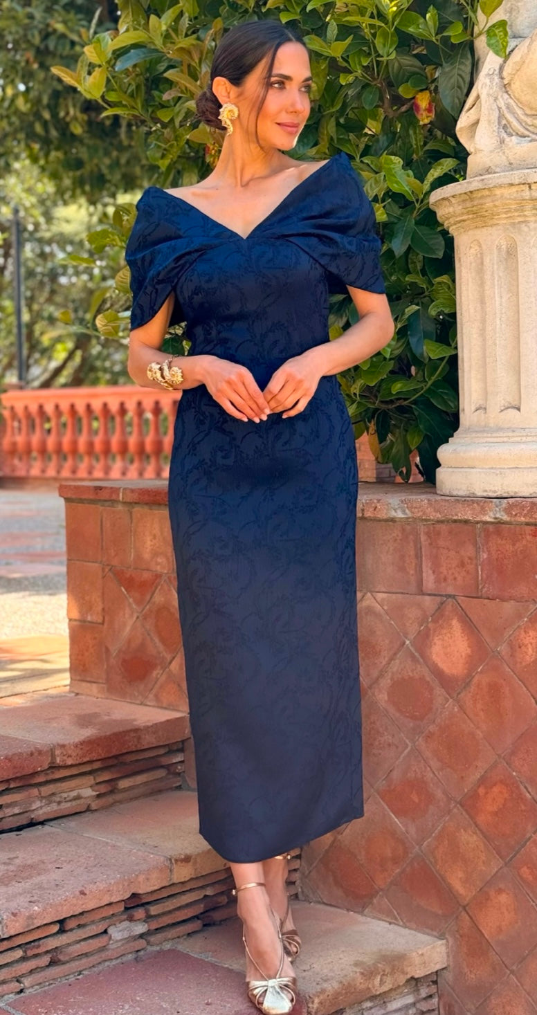 Vestido Jacquard Marino “Made in Spain”